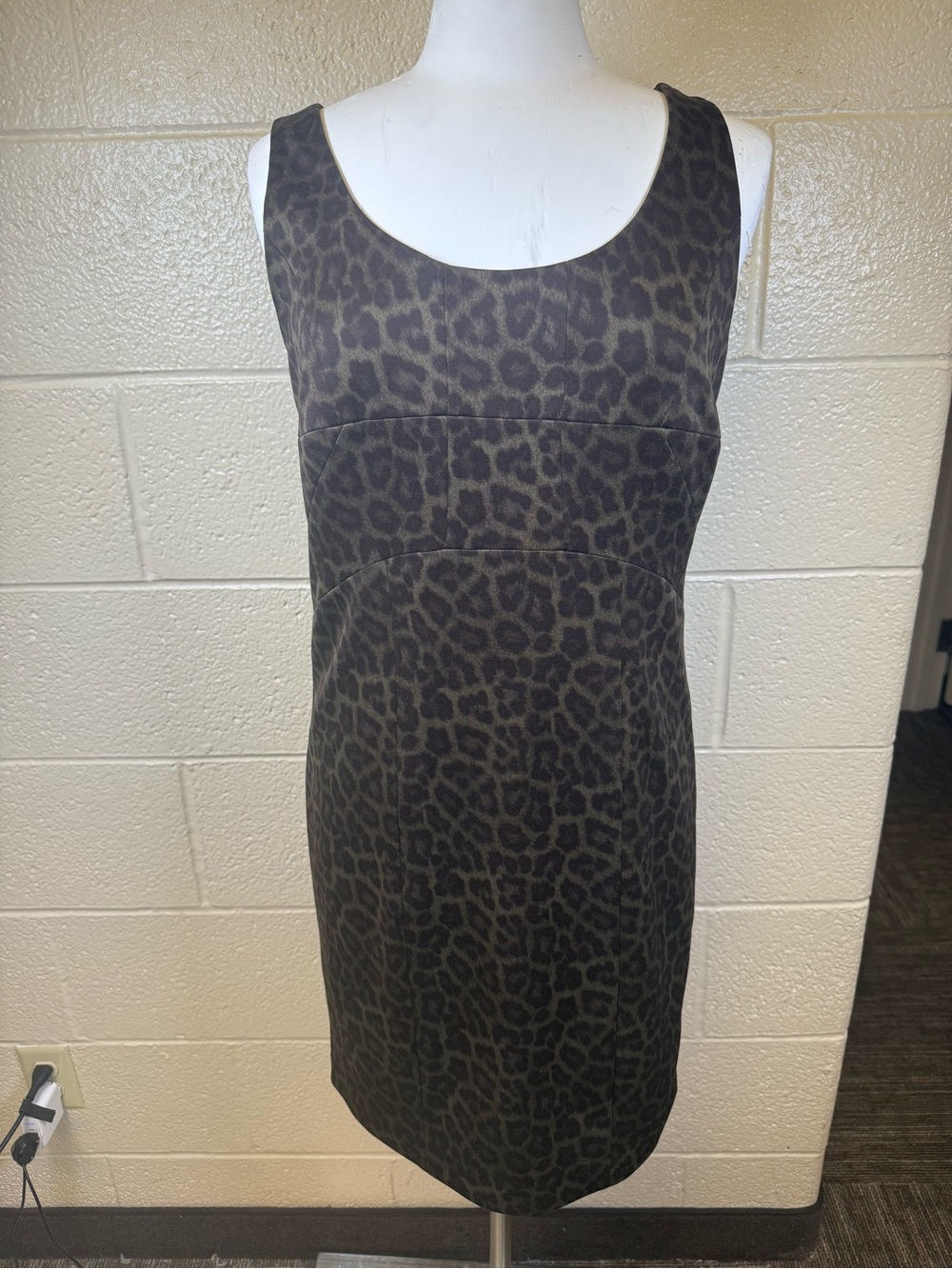 Michael Kors Women’s Elegant Mini Cheetah Print Dress in Brown and Green